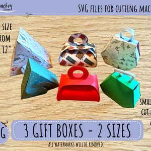 Gift Box - Gift Box SVG - Cricut SVG - Box SVG  - Instant Download - Triangle Box Svg - Hexagon Box - Handbag Box