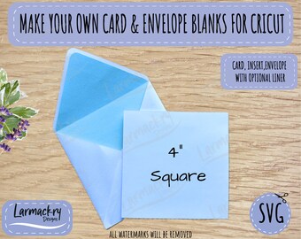 Square Card Blank Templates, 4" card size, Insert Card Template, Cricut Card SVG, Card SVG, Make your own cards, cards & envelopes, 4 inch