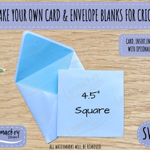 Square Card Blank Templates, 4.5" card size, Insert Card Template, Cricut Card SVG, Card SVG, Make your own cards, cards & envelopes