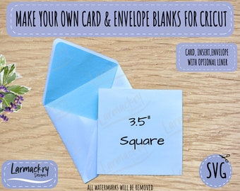 Square Card Blank Template, 3.5" card size, Insert Card Template, Cricut Card SVG, Card SVG, Make your own cards, cards & envelopes, 3.5inch
