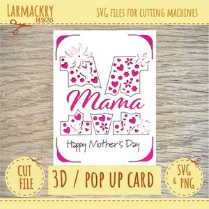 3D Pop Up Karte - Muttertagskarte - Muttertagskarte SVG - Cricut SVG - Cricut Joy SVG - Instant Download - Mama Muttertagskarte