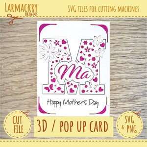 3D Pop up Card - Mothers Day Card - Mothers Day Card SVG - Cricut SVG - Cricut Joy SVG  - Instant Download - Ma Mothers Day Card