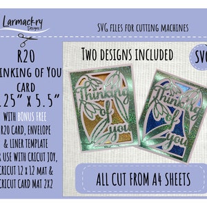 Thinking of you Karte, R20 Kartendesign, Insert Card Template, Cricut Karte SVG, Karte SVG, Cricut 2x2, Insert Card, Beileidskarte