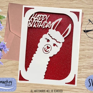 Birthday Card, Card svg, Llama svg, Llama Card, R20 Design, Insert Card Template, Cricut SVG, Card SVG, Cricut 2x2, Insert Card, Cricut Card