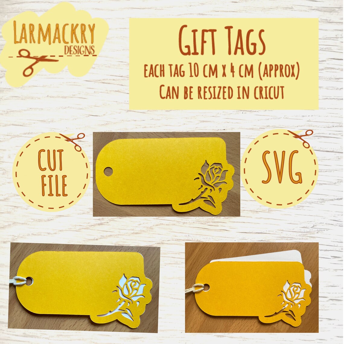 Gift Tag SVG Gift Tags Rose Gift Tag Gift Tag Tag SVG Etsy