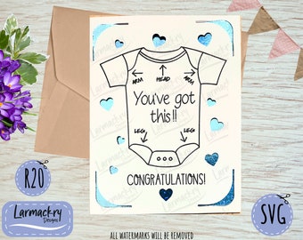 Baby Card SVG, Birth Card SVG, Greetings Card SVG, Baby Svg, Svg Files for cutting, Cricut Svg's, R20 Card, Free card template, Cricut