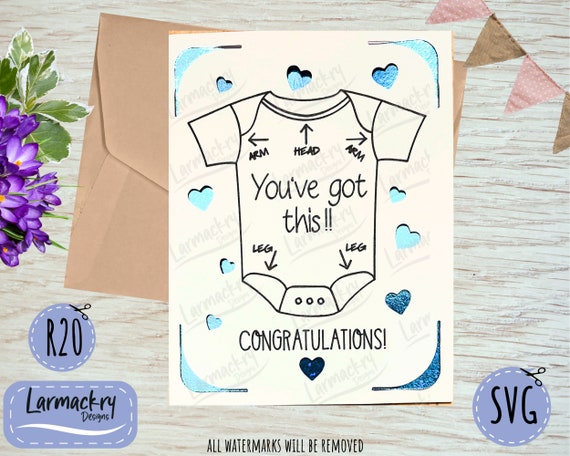 Baby Card SVG, Birth Card SVG, Greetings Card SVG, Baby Svg, Svg Files for cutting, Cricut Svg's, R20 Card, Free card template, Cricut