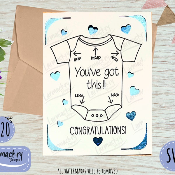 Baby Card SVG, Birth Card SVG, Greetings Card SVG, Baby Svg, Svg Files for cutting, Cricut Svg's, R20 Card, Free card template, Cricut