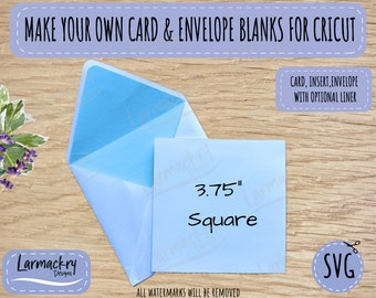 Square Card Blank Templates, 3.75" card size, Insert Card Template, Cricut Card SVG, Card SVG, Make your own cards, cards & envelopes
