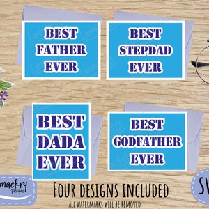Carte de fête des pères, conception de cartes R20, modèle de carte d'insertion, carte Cricut SVG, carte SVG, Cricut 2 x 2, meilleur papa, père, beau-père, parrain