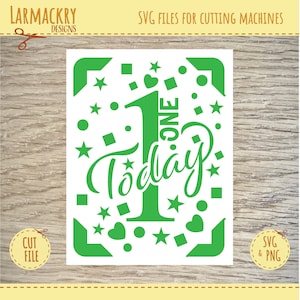 Primer cumpleaños - 1er cumpleaños - 1ra tarjeta de cumpleaños - Tarjeta de cumpleaños SVG - Cricut SVG - Cricut Joy SVG - Descarga instantánea - Tarjeta de cumpleaños
