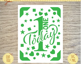 First Birthday - 1st Birthday - 1st Birthday Card - Birthday Card SVG - Cricut SVG - Cricut Joy SVG  - Instant Download - Birthday Card