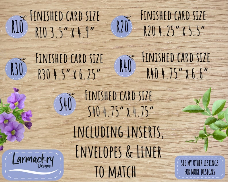 R10, R20, R30, R40, S40 SVG, Blank Card Templates, 5 Card Sizes