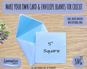 Square Card Blank Templates, 5" card size, Insert Card Template, Cricut Card SVG, Card SVG, Make your own cards, cards & envelopes, 5 inch