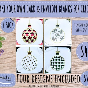 S40 SVG, Julkort, S40 Kortdesign, Kortmall, Cricut Kort SVG, Kort SVG, Cricut 2x2, Julgranskulor, Kortpaket
