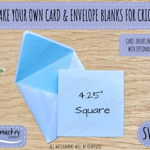 Square Card Blank Templates, 4.25" card size, Insert Card Template, Cricut Card SVG, Card SVG, Make your own cards, cards & envelopes