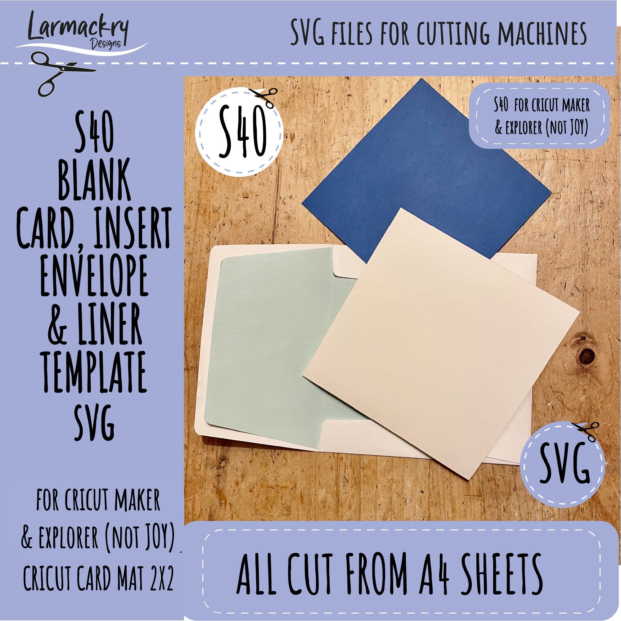 S40 SVG, S40 Card Template, Insert Card Template, Cricut Card SVG, Card