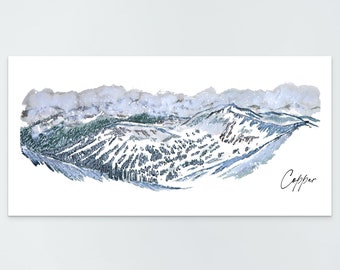 Copper Mountain Watercolor Print: Colorado Ski Resort Art