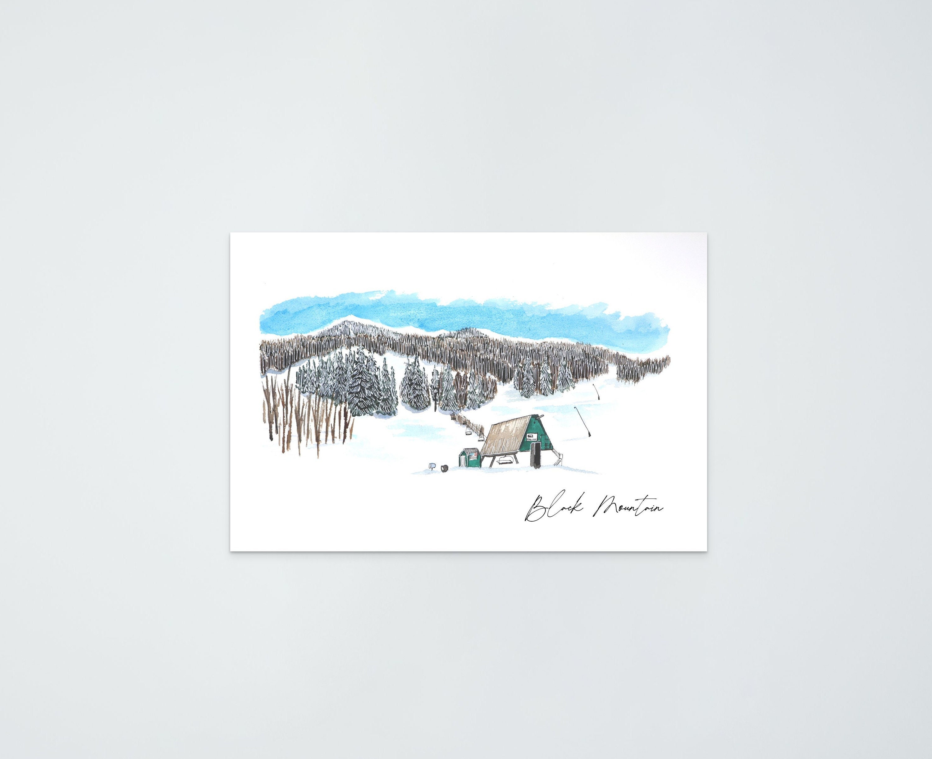 Black Mountain Ski Area Print: Jackson, NH Watercolor Art - Etsy