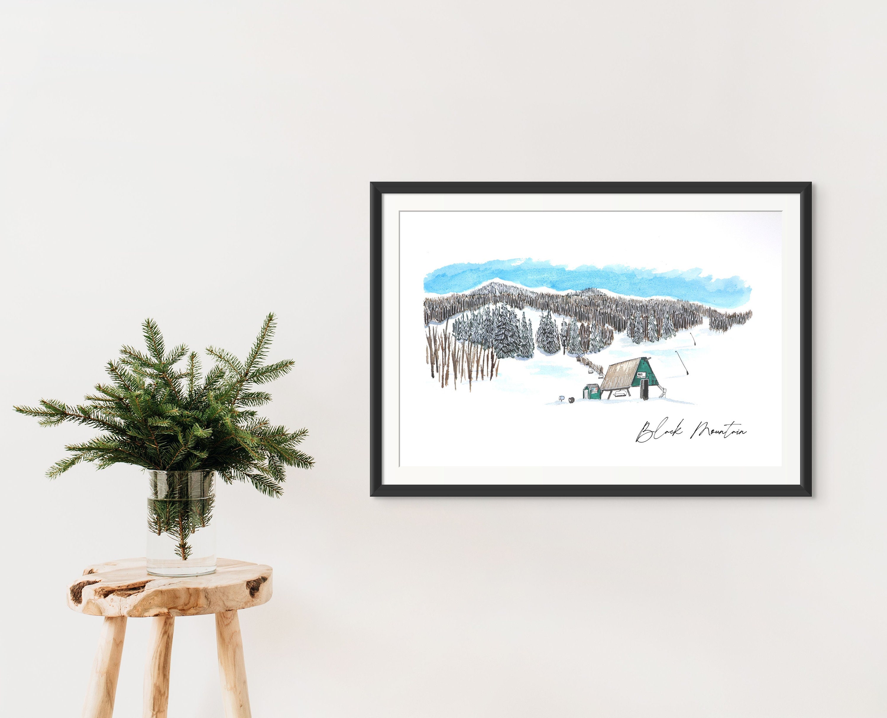 Black Mountain Ski Area Print: Jackson, NH Watercolor Art - Etsy