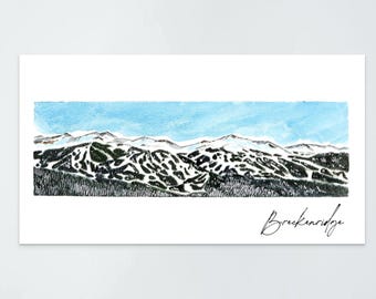 Breckenridge Ski Resort Print: Colorado Mountain Watercolor Art