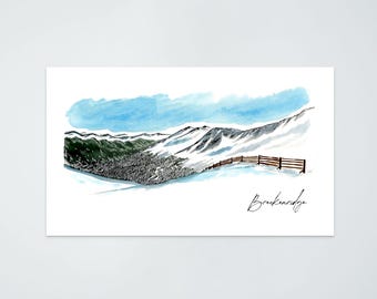 Breckenridge Ski Resort Print: Peak 6 Watercolor Mountain Art