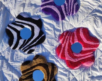 Wool mirror | tufted mirror | colored mirror | flower mirror