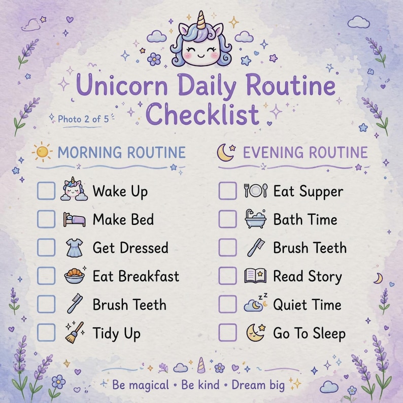 Unicorn Responsibility Chart Bundle | Kids Chore Chart Printable - Etsy UK