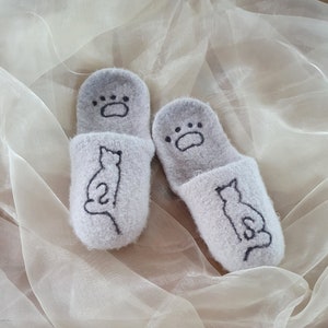 Felt slippers / felt mules in size 40/41, gift for birthday, Christmas, for many occasions, have it yourself :-)