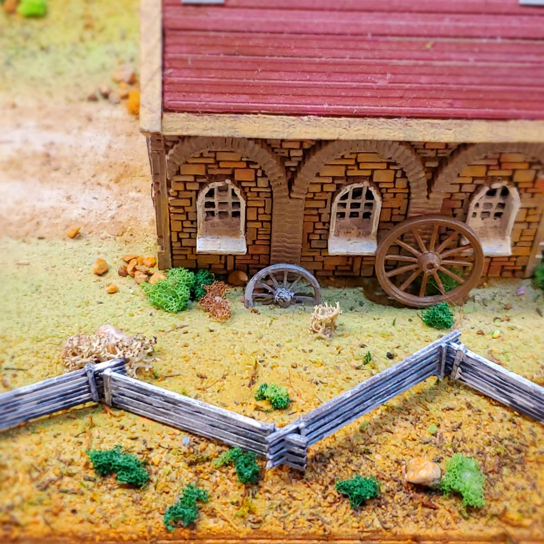 N Scale 3-Bar Fencing - 3D Printed Model Railroad Scenery, Multiple Style Options