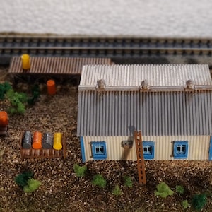 N Scale Unpainted Metal Building Kit – Wide Structure for Dioramas, Terrain & Layouts. Just Paint and Go! Great for Model Train Hobbyists