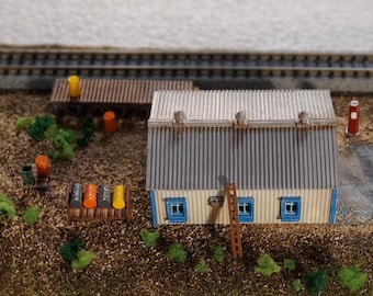 N Scale Unpainted Metal Building Kit – Wide Structure for Dioramas, Terrain & Layouts. Just Paint and Go! Great for Model Train Hobbyists
