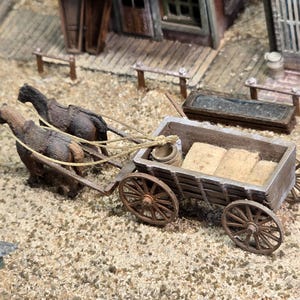 N Scale New detailed  Western Horse and Cart – Resin Printed, Fully Assembled, Unpainted – Perfect for Dioramas, Trains, or Dollhouses