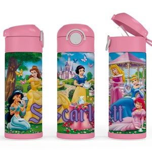 Personalized Kids Diseny Princess Water Bottle 