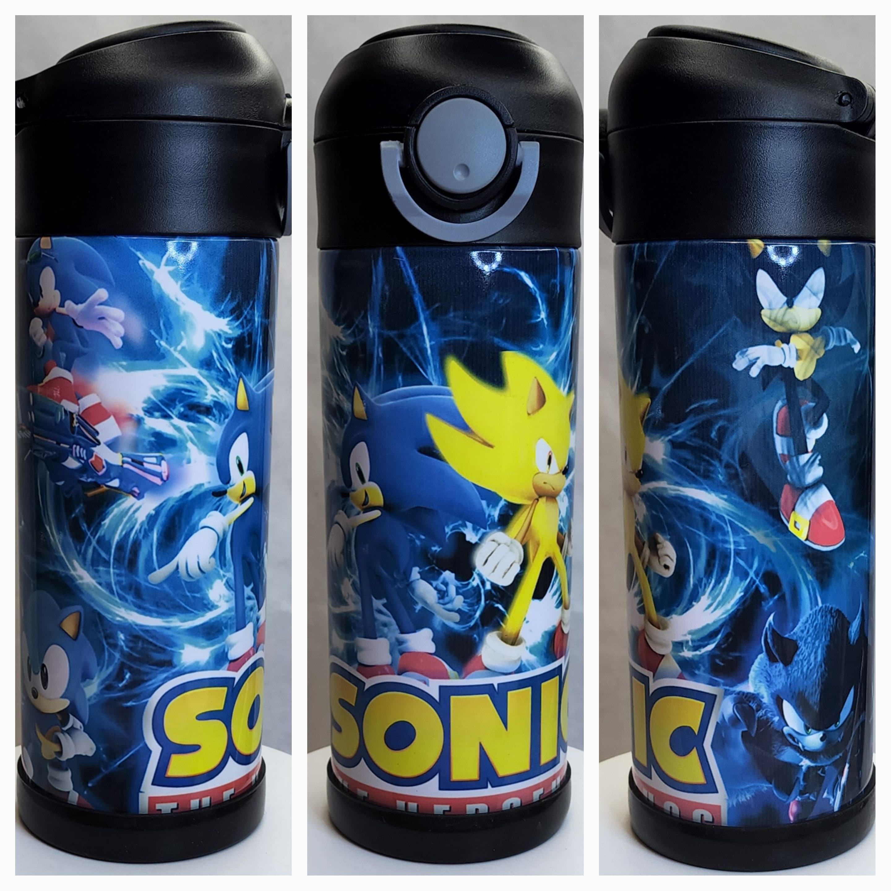 Electric train cartoon illustration stainless steel water bottle