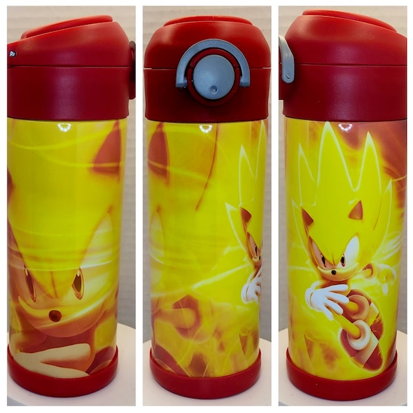 Super Sonic Kids Water Bottle Personalized