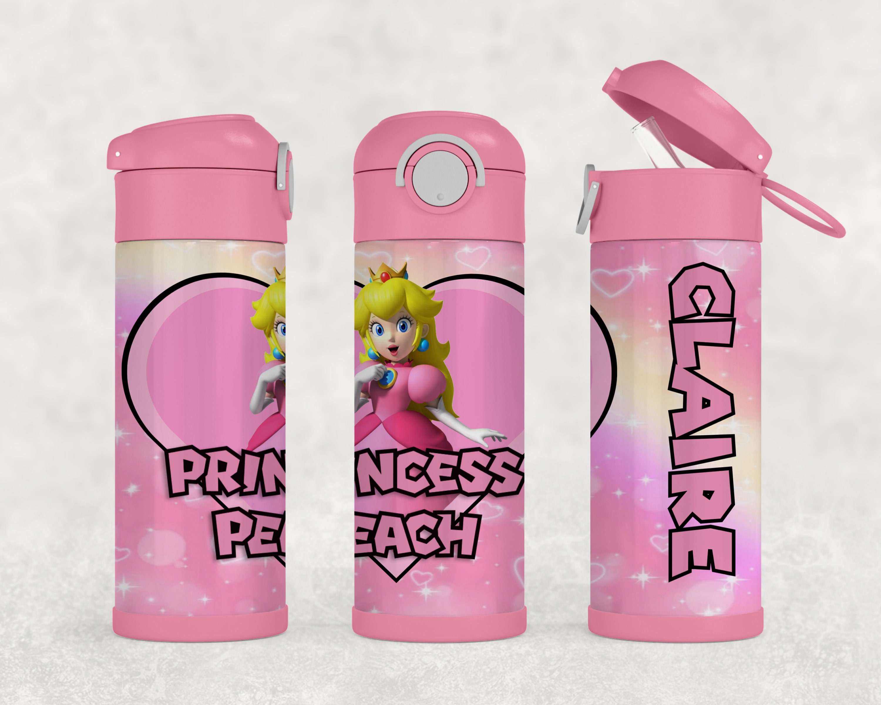 12OZ Princess Peach Kid's Water Bottle 