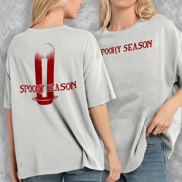 Spooky Season Candle Shirt in Dark Red