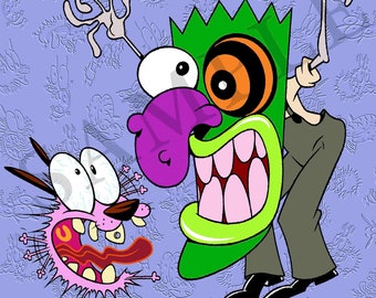 F2. Courage the Cowardly Dog high quality prints, autographed and personalized.