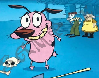 C8. Autographed and personalized Courage the Cowardly Dog high quality prints.