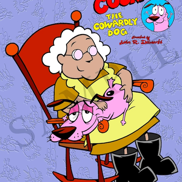 C3. Courage the Cowardly Dog high quality prints, autographed and personalized.