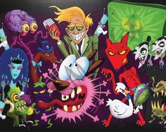 C9. Autographed and personalized Courage the Cowardly Dog high quality prints.