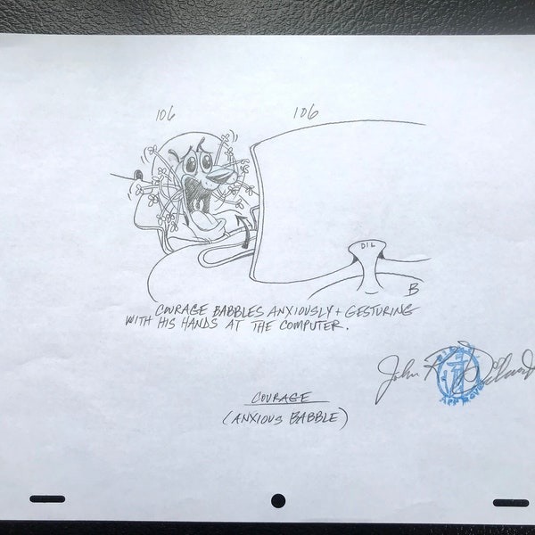 Original production drawing from Courage the Cowardly Dog prequel pilot, " Before Courage - The Goblins of Litter", 2019.