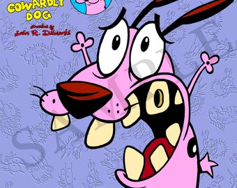 C1. Courage the Cowardly Dog high quality prints, autographed and personalized.