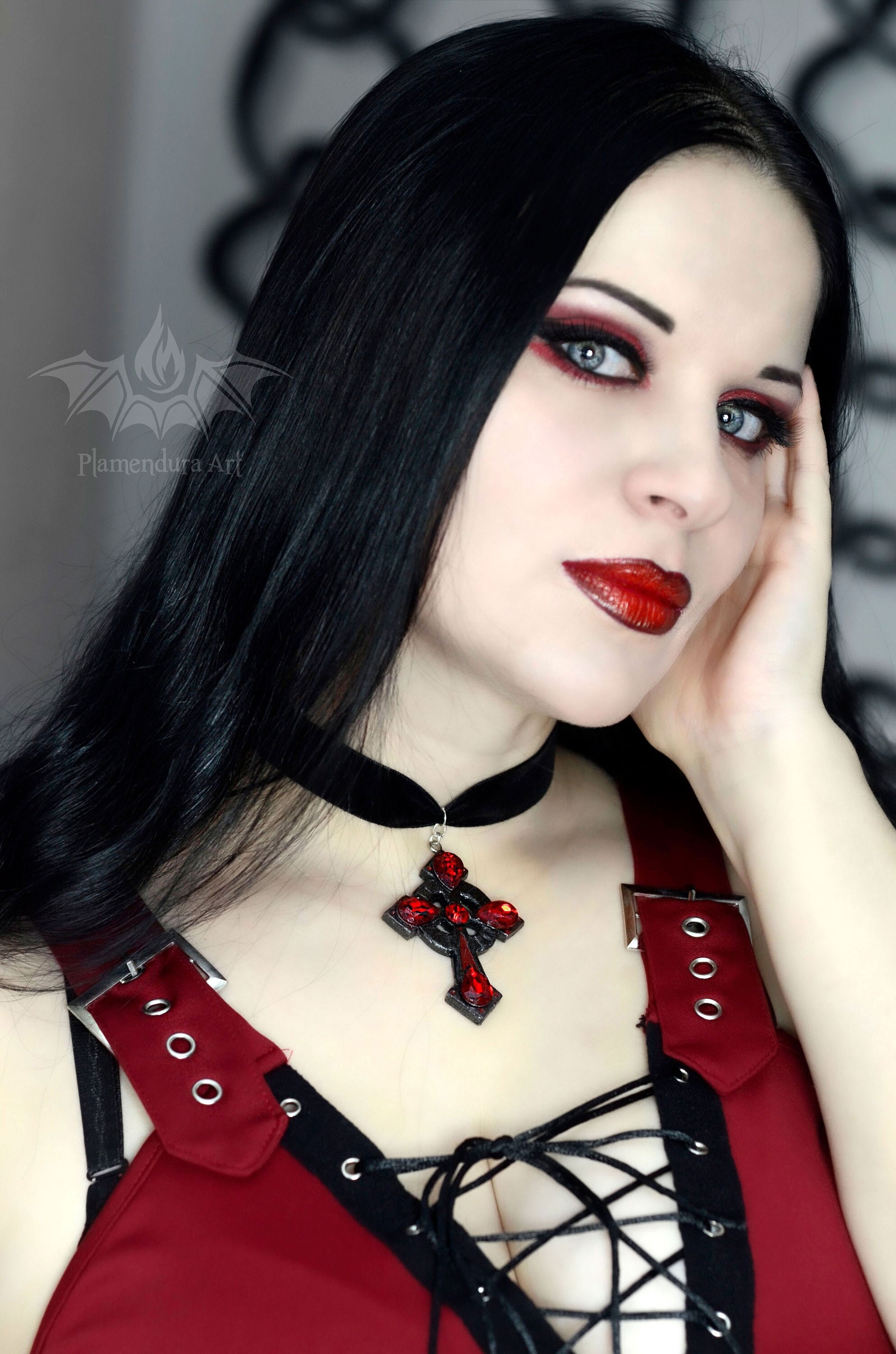 Vampire Rope Bloody Vampire Royal Choker Amulet | Unisex Pendant With Red ...