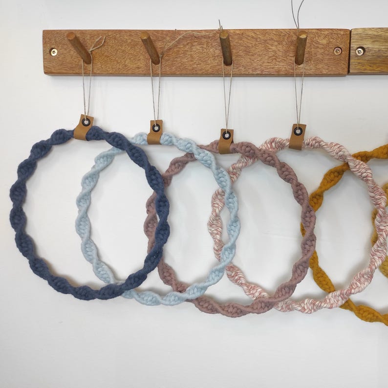 Macrame door wreath in many colors and 3 sizes - year-round hanging decoration for your window or door image 2