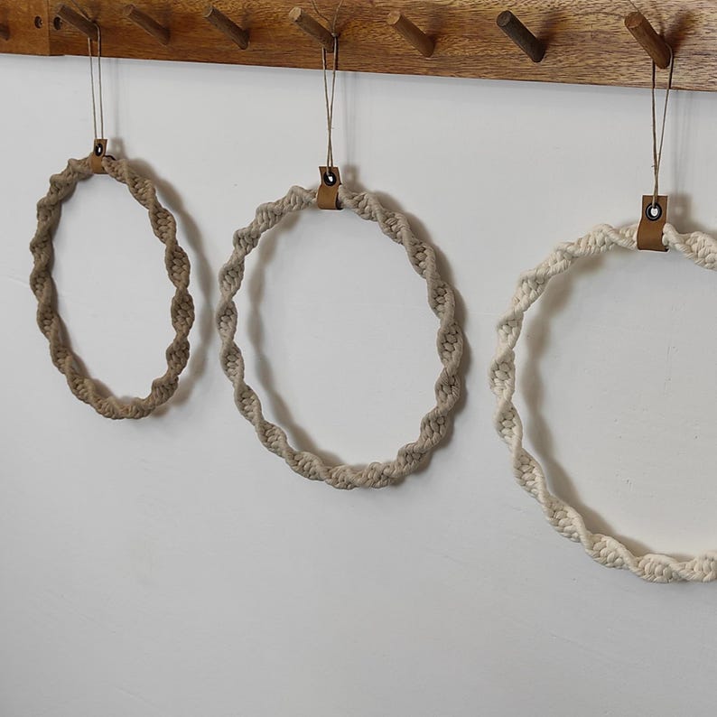 Macrame door wreath in many colors and 3 sizes - year-round hanging decoration for your window or door image 11