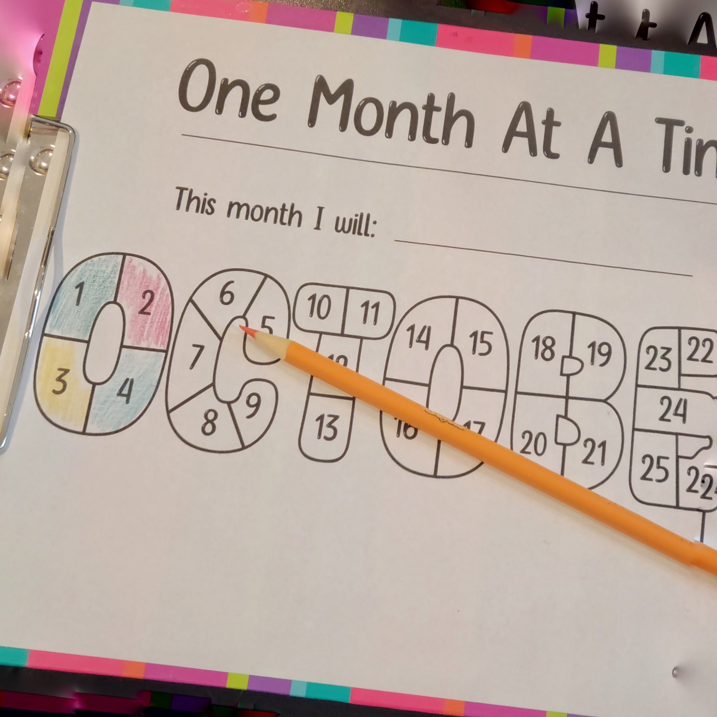 October Calender Tracker Win October! October Monthly Tracker - Etsy
