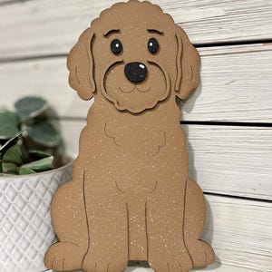 Goldendoodle Laser Cut SVG-Datei, Goldendoodle Cut-Datei, Goldendoodle Vaterländischen SVG-Datei, Goldendoodle für Laser
