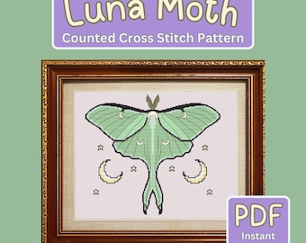 Luna Moth Cross Stitch Pattern